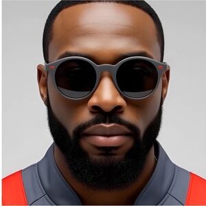 Polarized Round Sunglasses Matte Gray Acetate Frame TAC Resin Lenses Lentes 2026